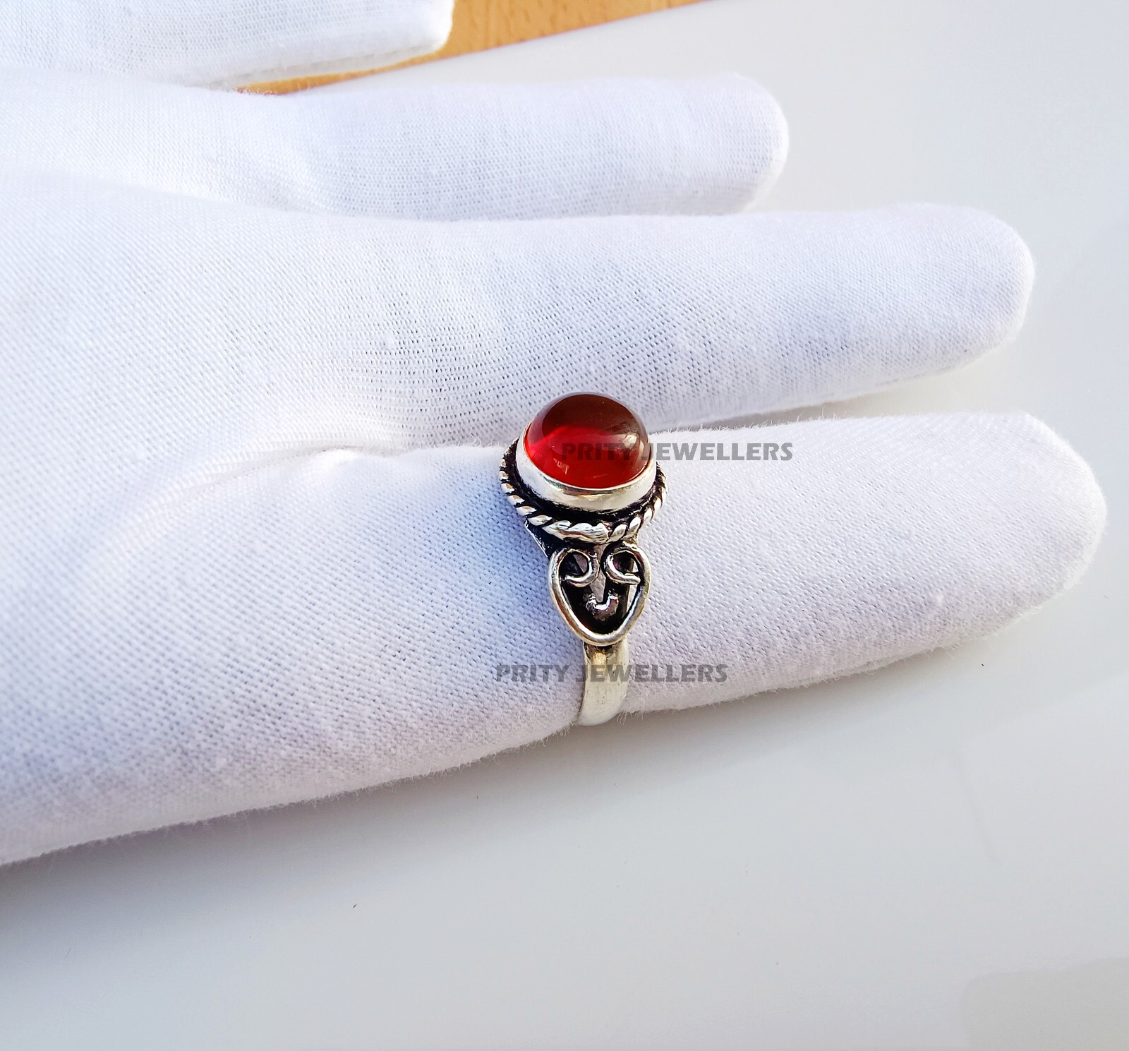 Natural Red Onyx Silver Plated Ring, Handmade Ring, Onyx Ring All Size Available