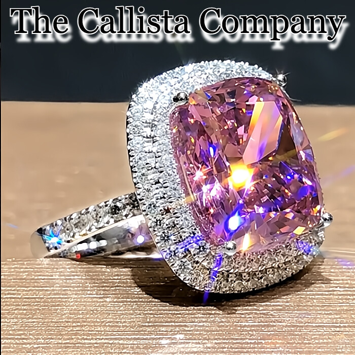 Best Seller LAB-CREATED 3.18 CT RADIANT CUT PINK 3A+ CZ SILVER RING SZ 5,6,7,8