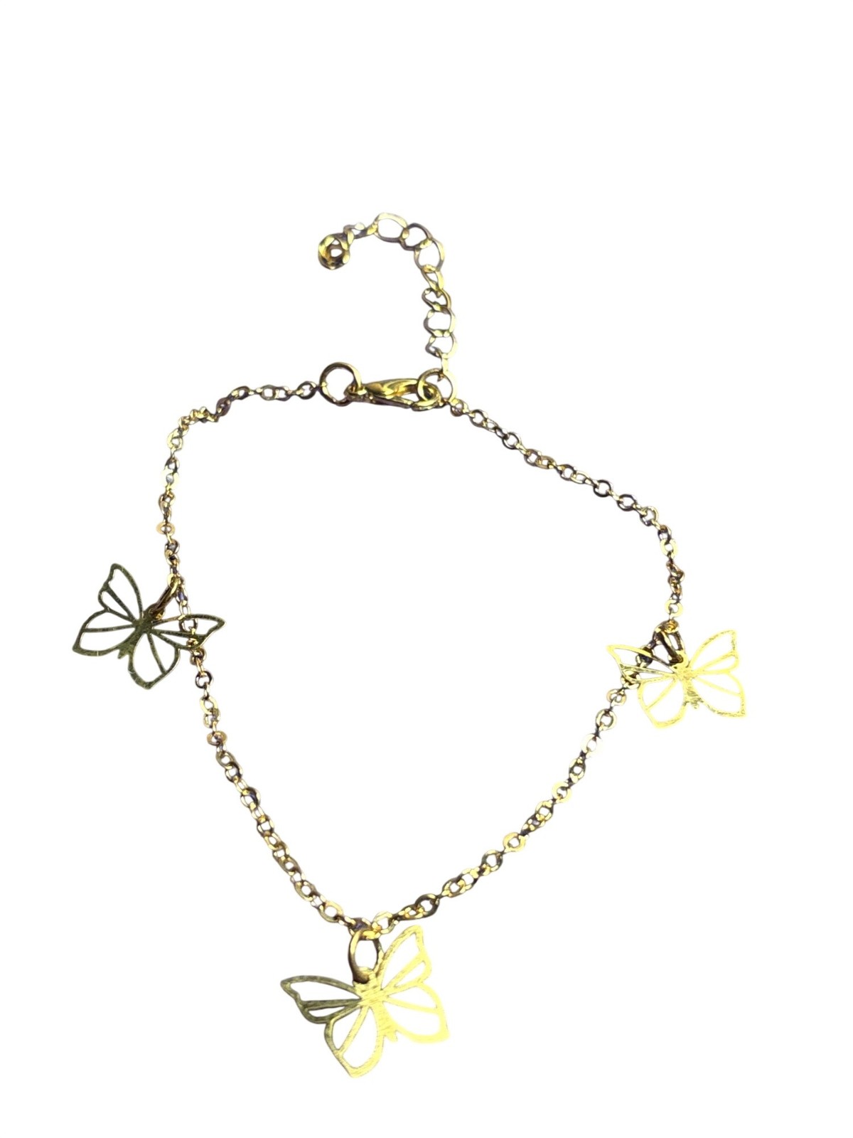 Dainty Goldtone Butterfly Charm Anklet 8 – 10 inches Long