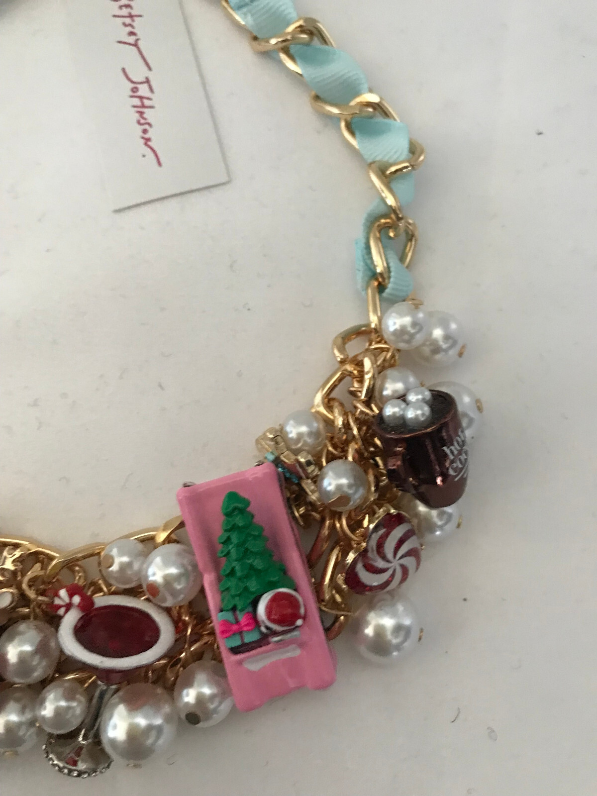 Betsey Johnson Christmas Tree Reindeer Snowman Statement Necklace Earrings New
