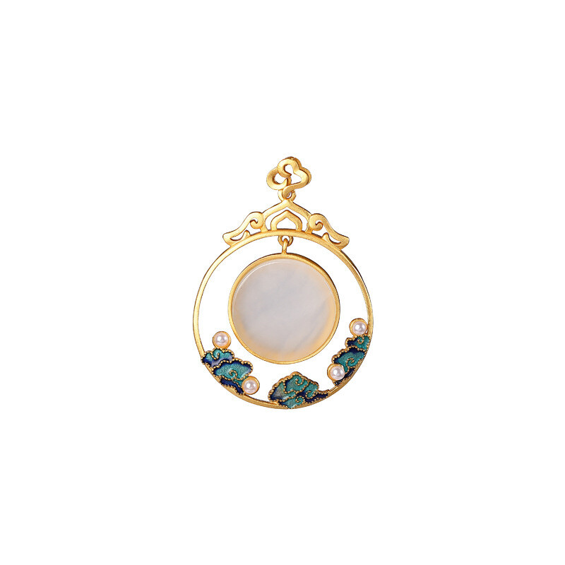White Jade Cloud Pendant 925 Silver Jewelry Natural Necklace Gemstones