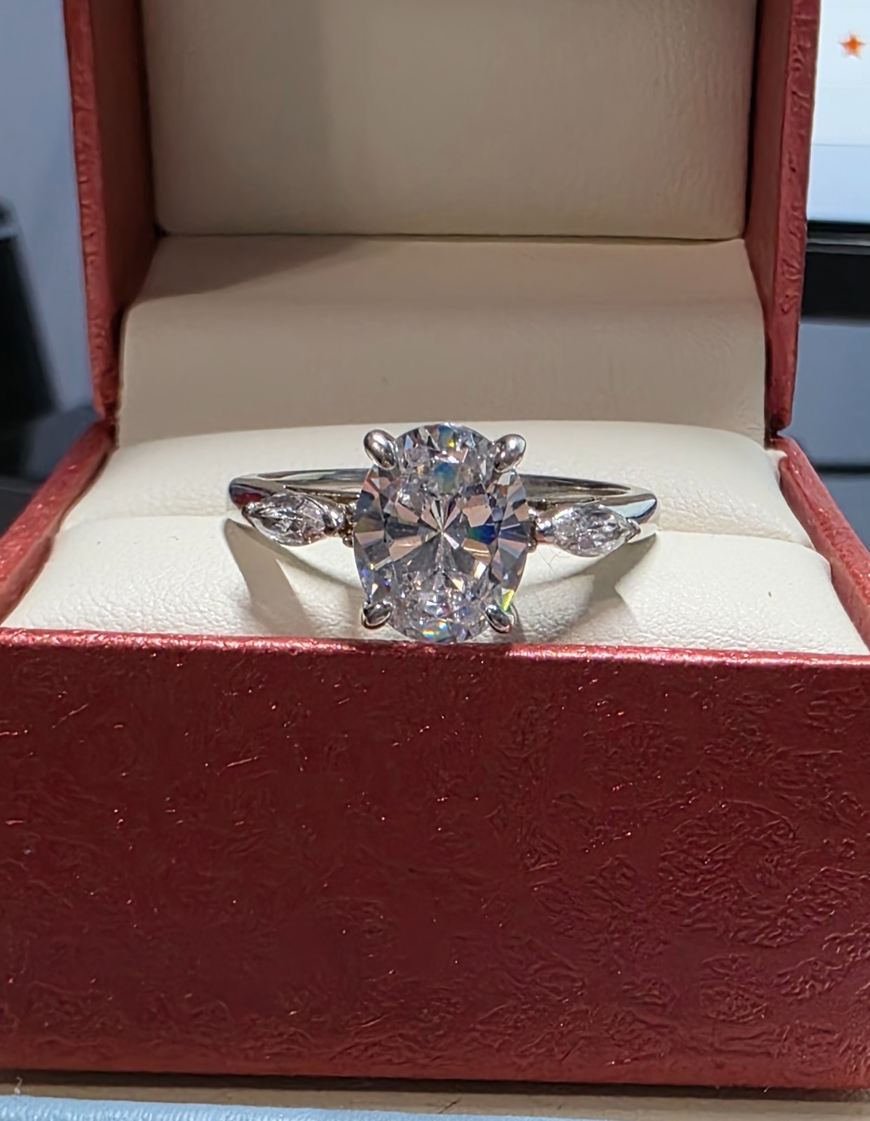 Berricle 3 stone CZ Sterling Silver Ring Size 9