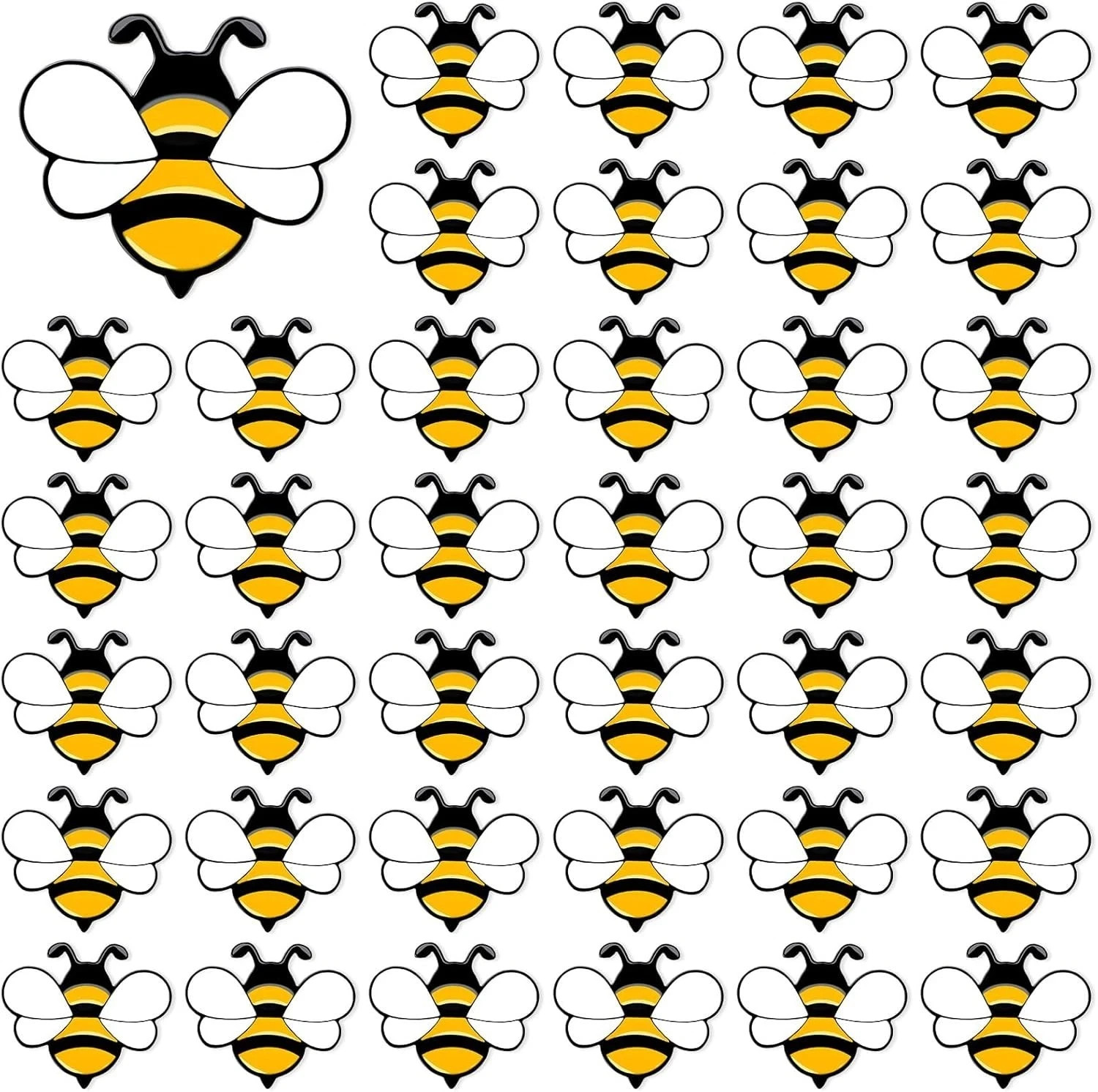 60Pcs Bee Pins, Enamel Honey Bee Lapel Pin Cute Bee Brooch Pins Bee Badge for…