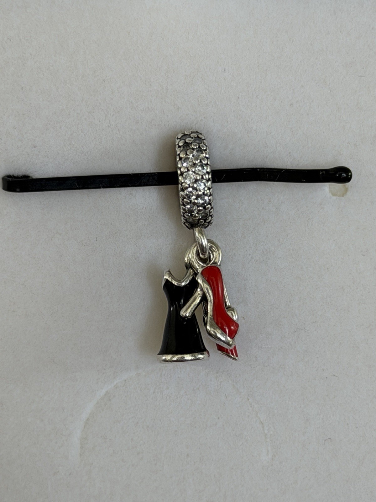 Glamour Trio PANDORA Enamel STILETTO-LIPSTICK-DRESS Dangle Charm 792156ENMX S925