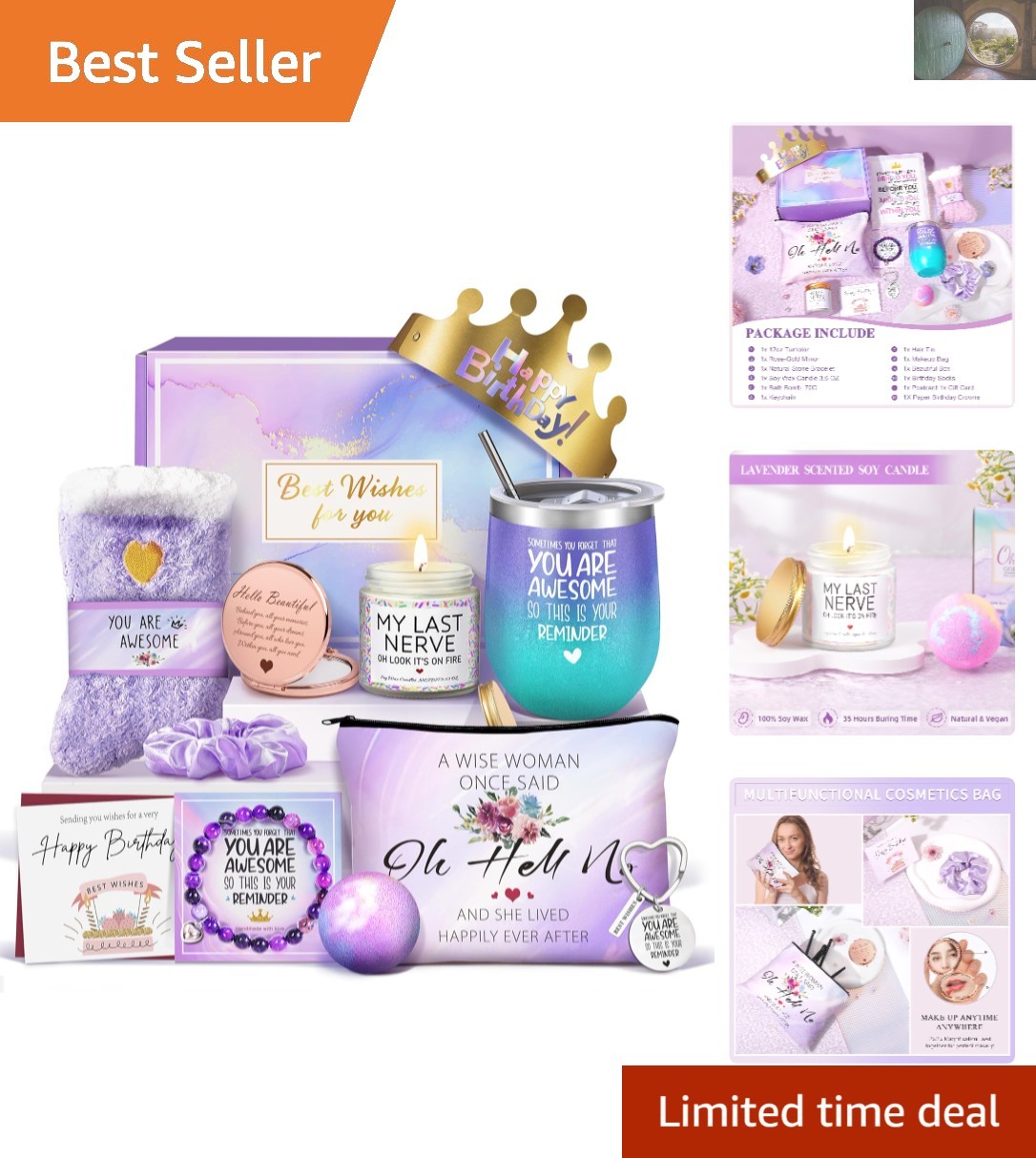 Elegant 14-Piece Birthday Gift Set for Women – Unique Tumbler & Accessories