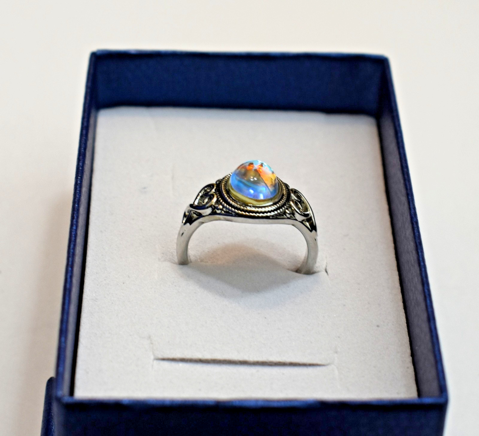 Mood Moon Ring SP 925 Sterling Silver Size 7 Gift Boxed