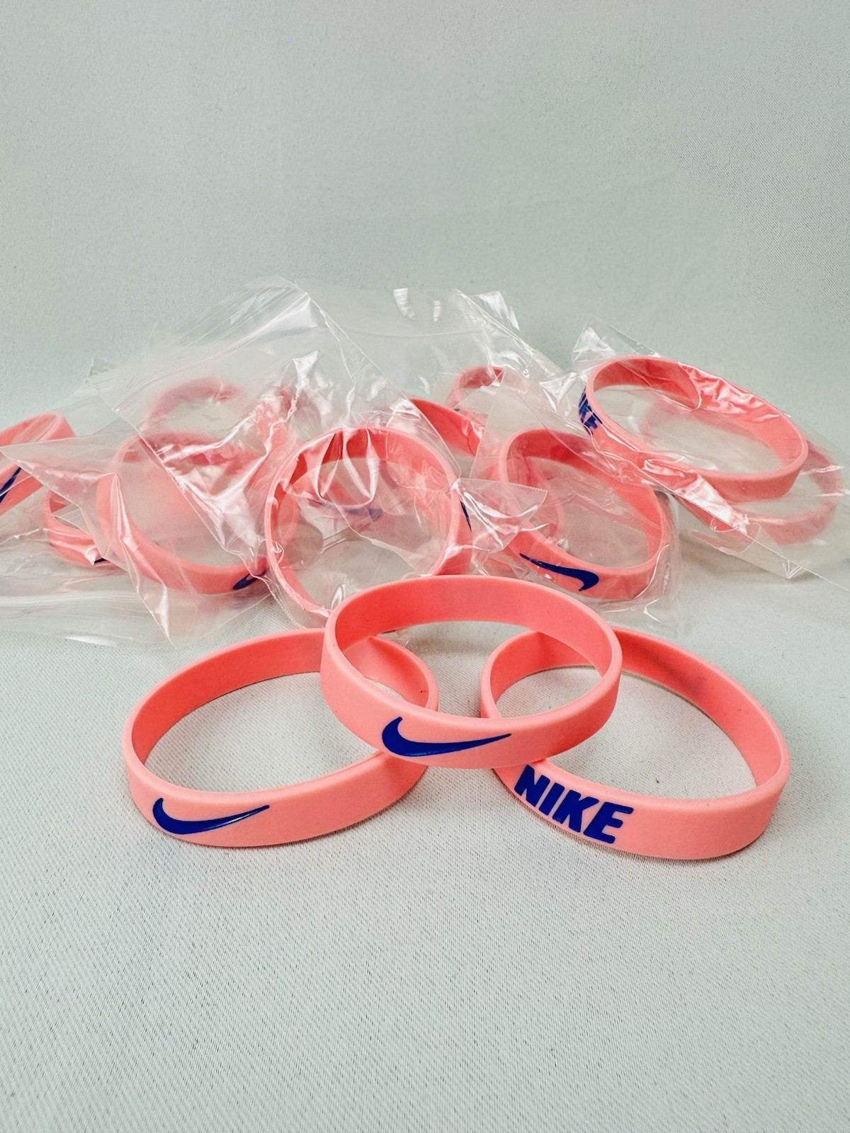 100 Pcs of Nike Silicone Wristband Bracelets Mixed Colors/pick Colors You Want