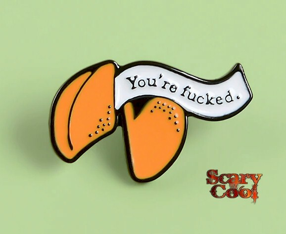 New Fortune Cookie You’re F*cked Metal Badge Brooch Enamel Pin
