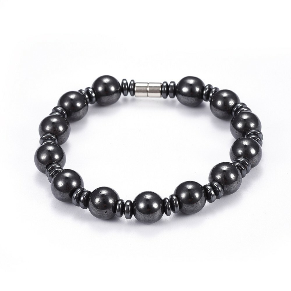 Magnetic Hematite Set Bracelets Necklace Magnetic Clasps 25.1″ P691