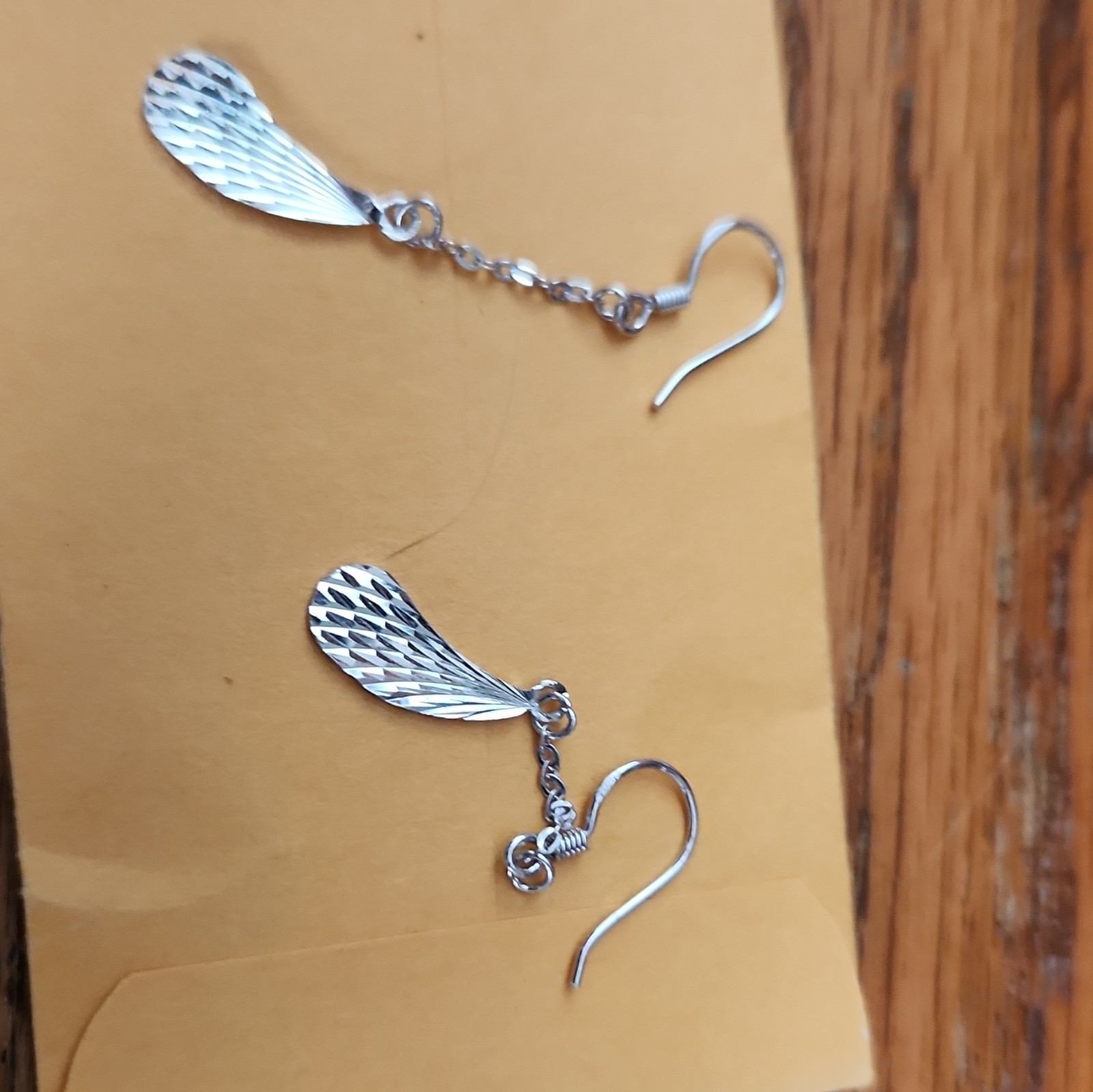 Silver Tone Textured Teardrop Dangle/Drop Hook Earrings, No Stone