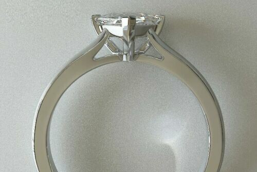 1 Ct Simulated Diamond Solitaire Engagement Ring 14k White Gold Plated Silver