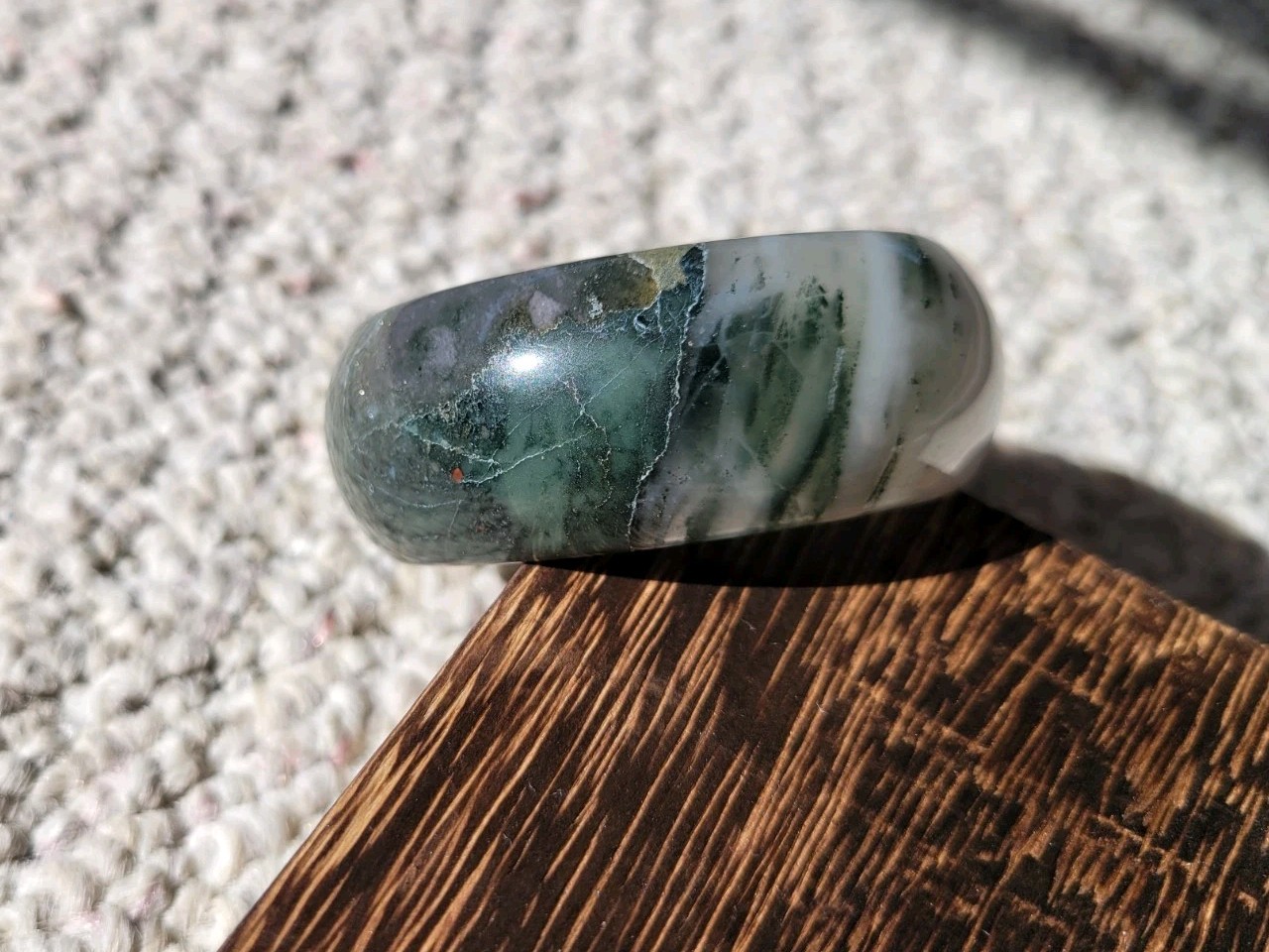 Natural Dragon Blood Jasper Stone Quartz Bangle 55mm-56mm Bracelet Heliotrope