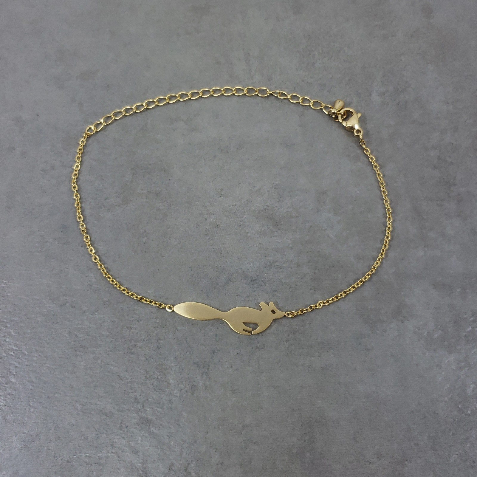Running Fox GOLD plated bracelet jewelry bangle Animal Nature Quick Hunting