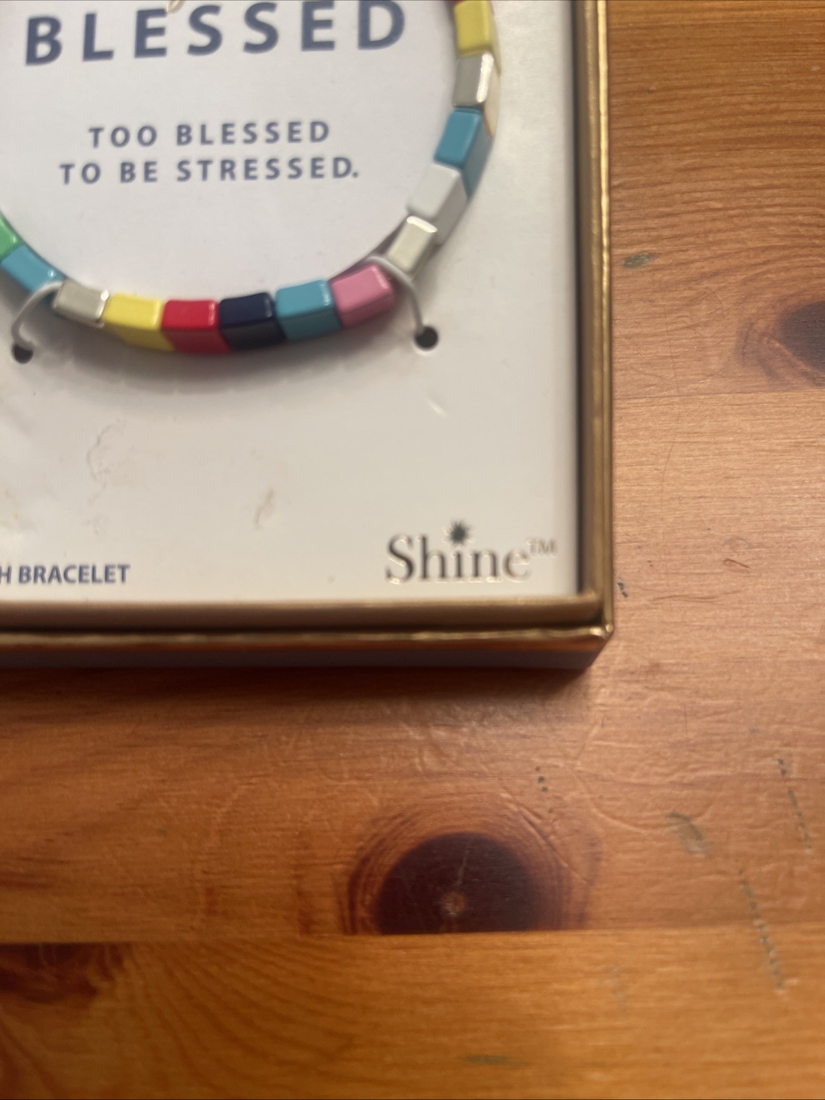 NWT Shine Inspirational Multicolored Beaded Stretch Bracelet “Blessed” Gift