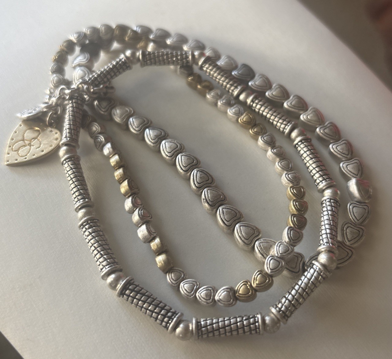 JESSICA SIMPSON Love To Love Charm Bracelet With Multi Strands 8”