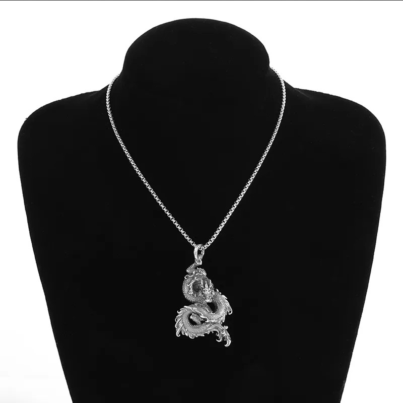 Dragon Snake Mythical Pendant Necklace Gothic Fairy Tale Jewelry