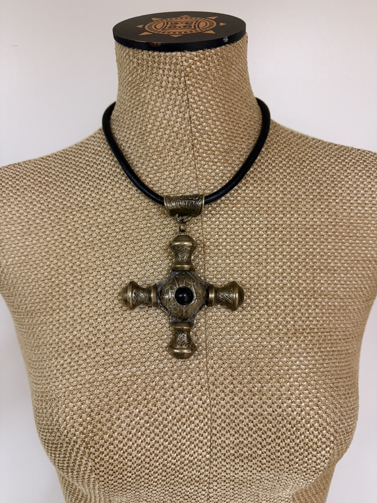 Donna Karan & Co Vintage Signature Bronze Large Cross