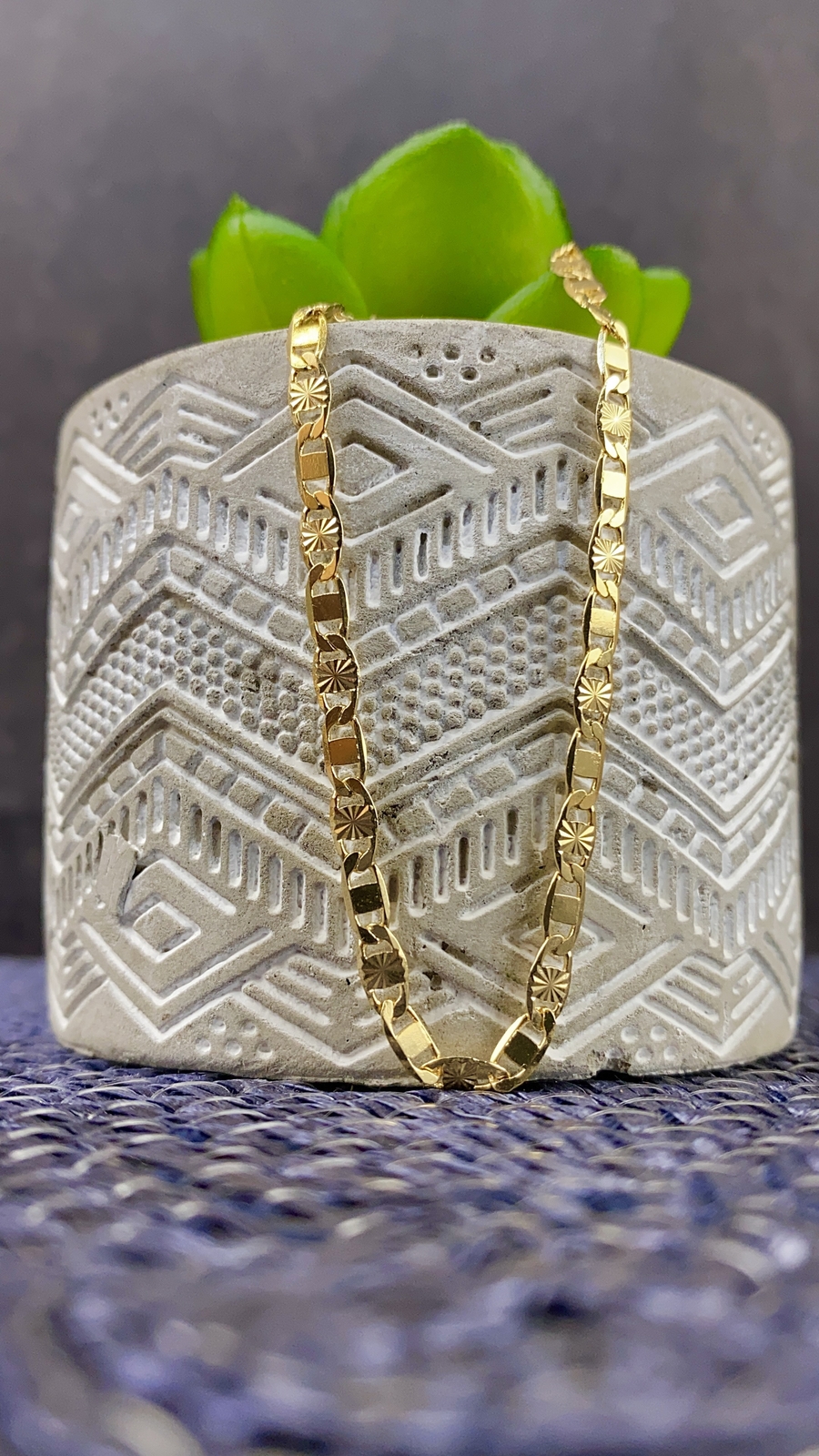 3.2mm Valentino Link Chain Necklace Diamond Cut for Womens Girls Kids Mens Gifts