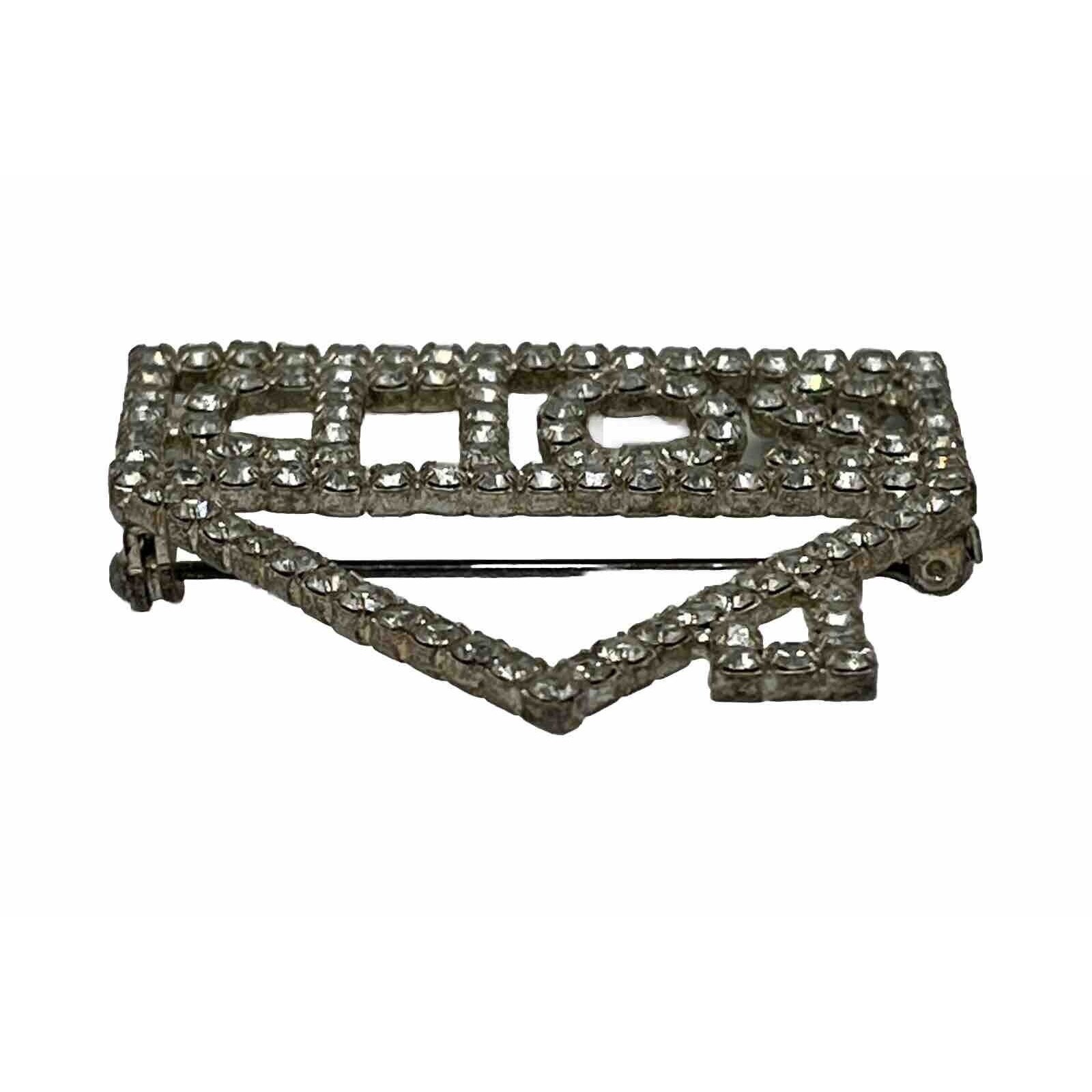 SOLD Realtor House Rhinestone pin-Silvertone-2 by 1 3/4 Inches