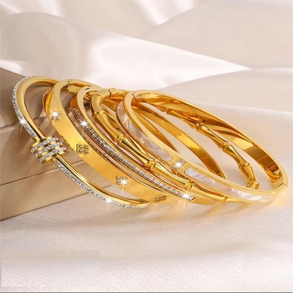 Bangle Stack 5 Piece Set High Quality Bracelet Multilayered Bangles for Women