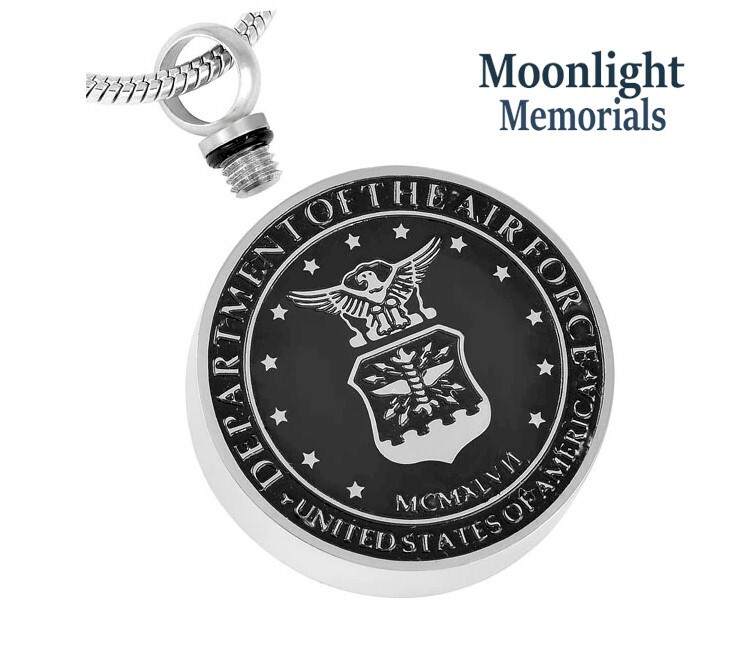 New United States Air Force Cremation Urn Keepsake Ashes Memorial Necklace