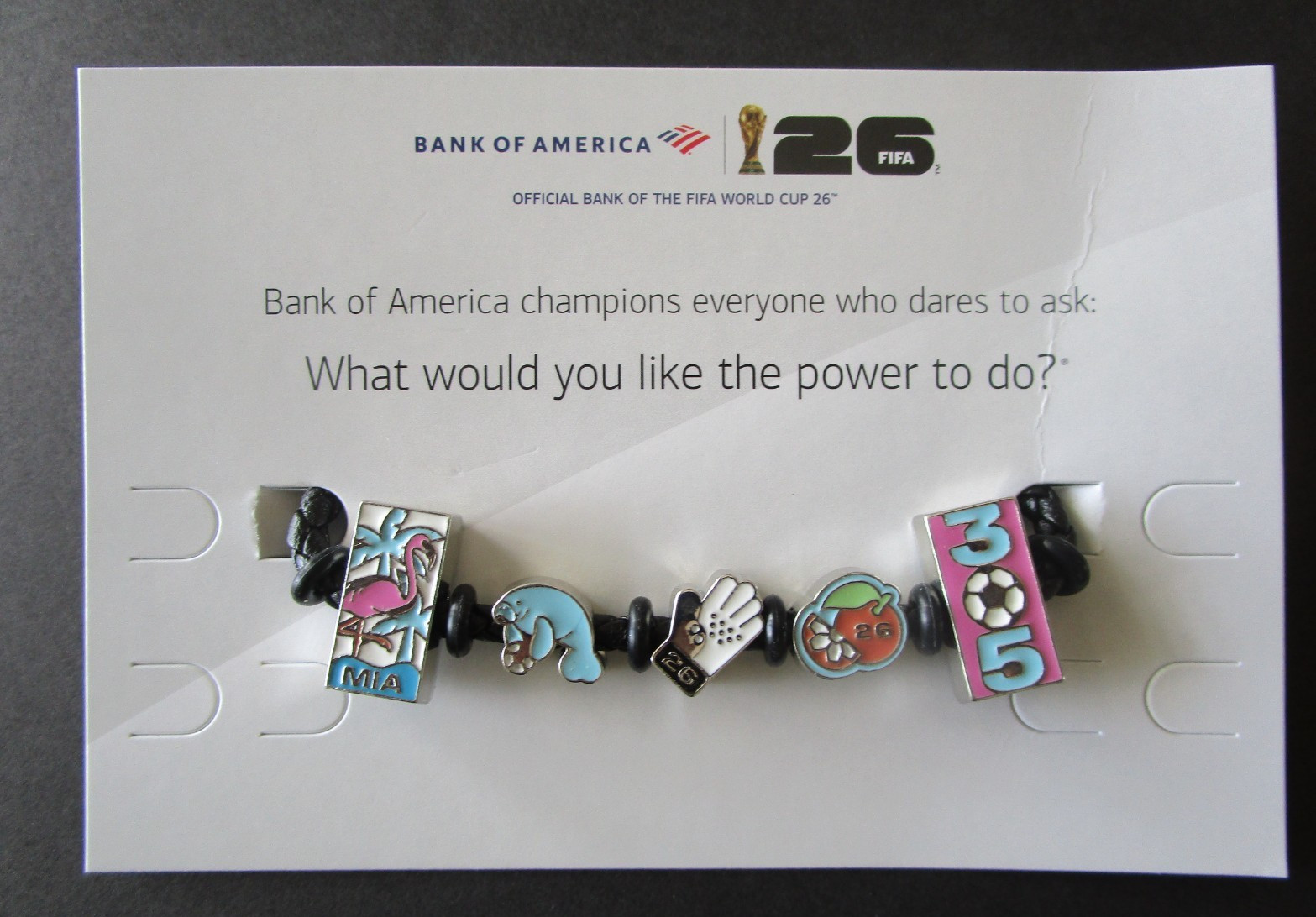 Bank of America FIFA World Cup 26 Braided Cord Charm MIAMI Exclusive Bracelet
