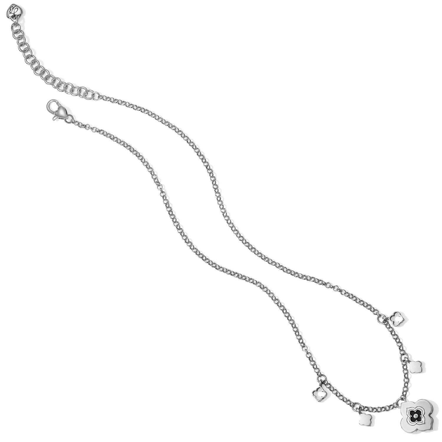 NWT Brighton TOLEDO ALTO NOIR Pendant Charm Silver Black Necklace MSRP $48