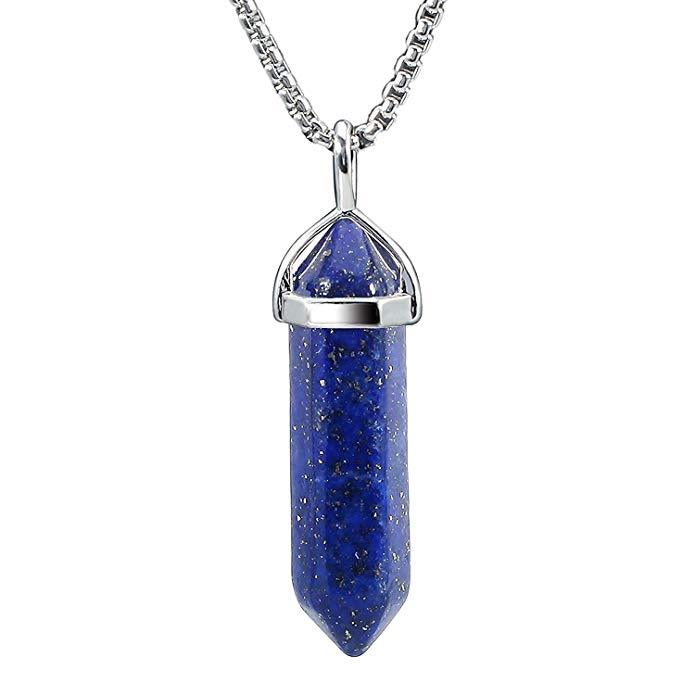 Natural Amethyst Pendant Crystal Stone Chakra Healing Gemstone Necklace Gift