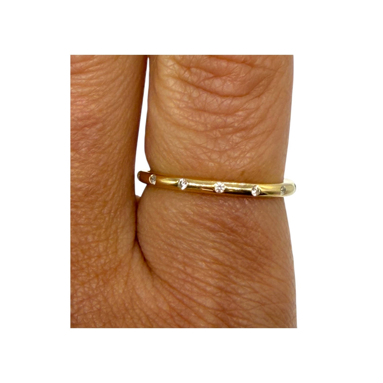 AUTHENTIC PANDORA 14K GOLD DROPLETS RING 150178CZ $350 RETIRED SZ 6.75