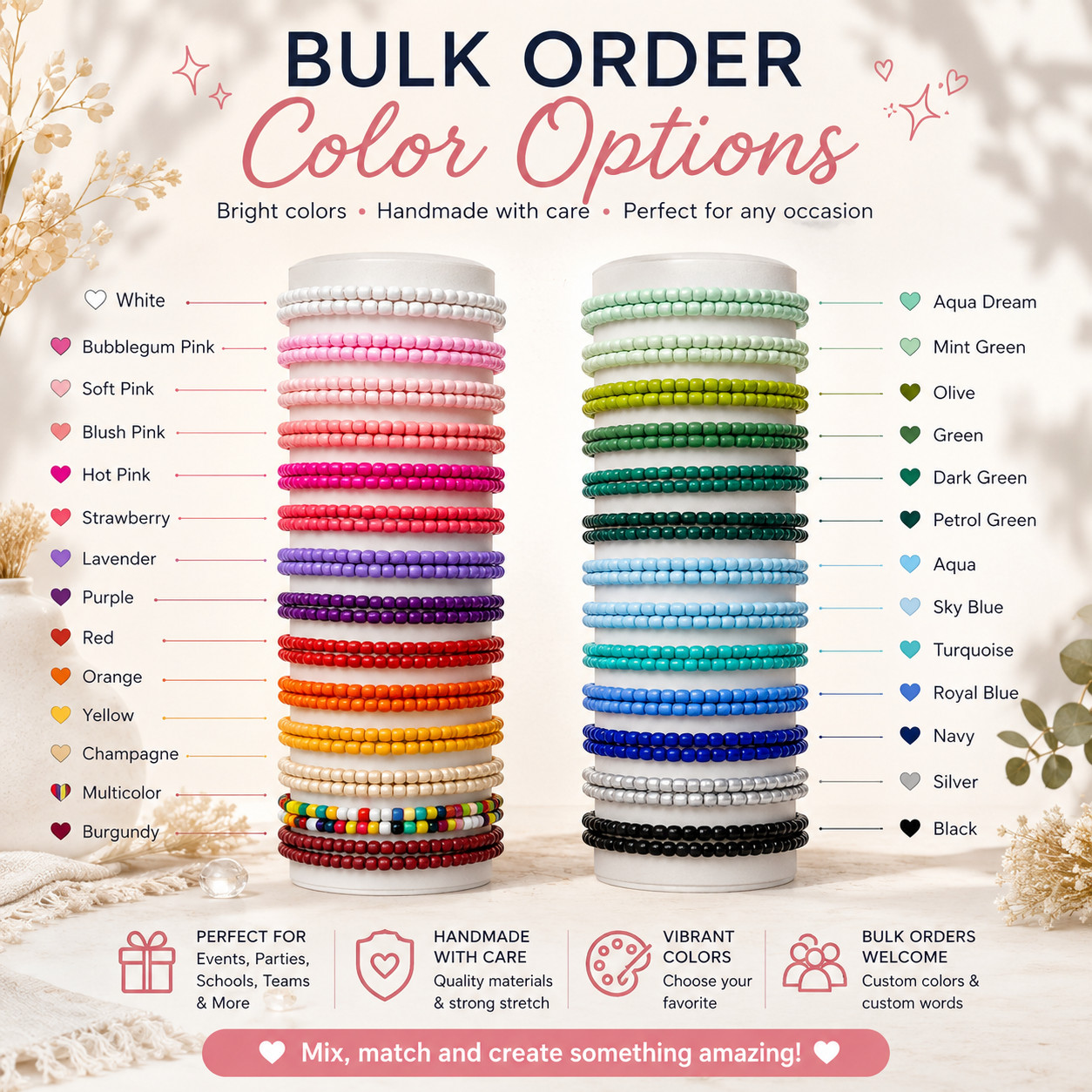 Wholesale Bulk Lot Friendship Bracelets Beaded Assorted Party Favors