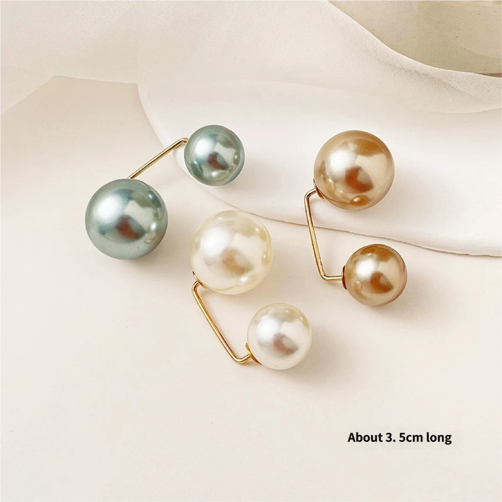 3Pcs Pearl Brooch Dress Clasp–Anti-Exposure Pin for Neckline/Cuff/Hem