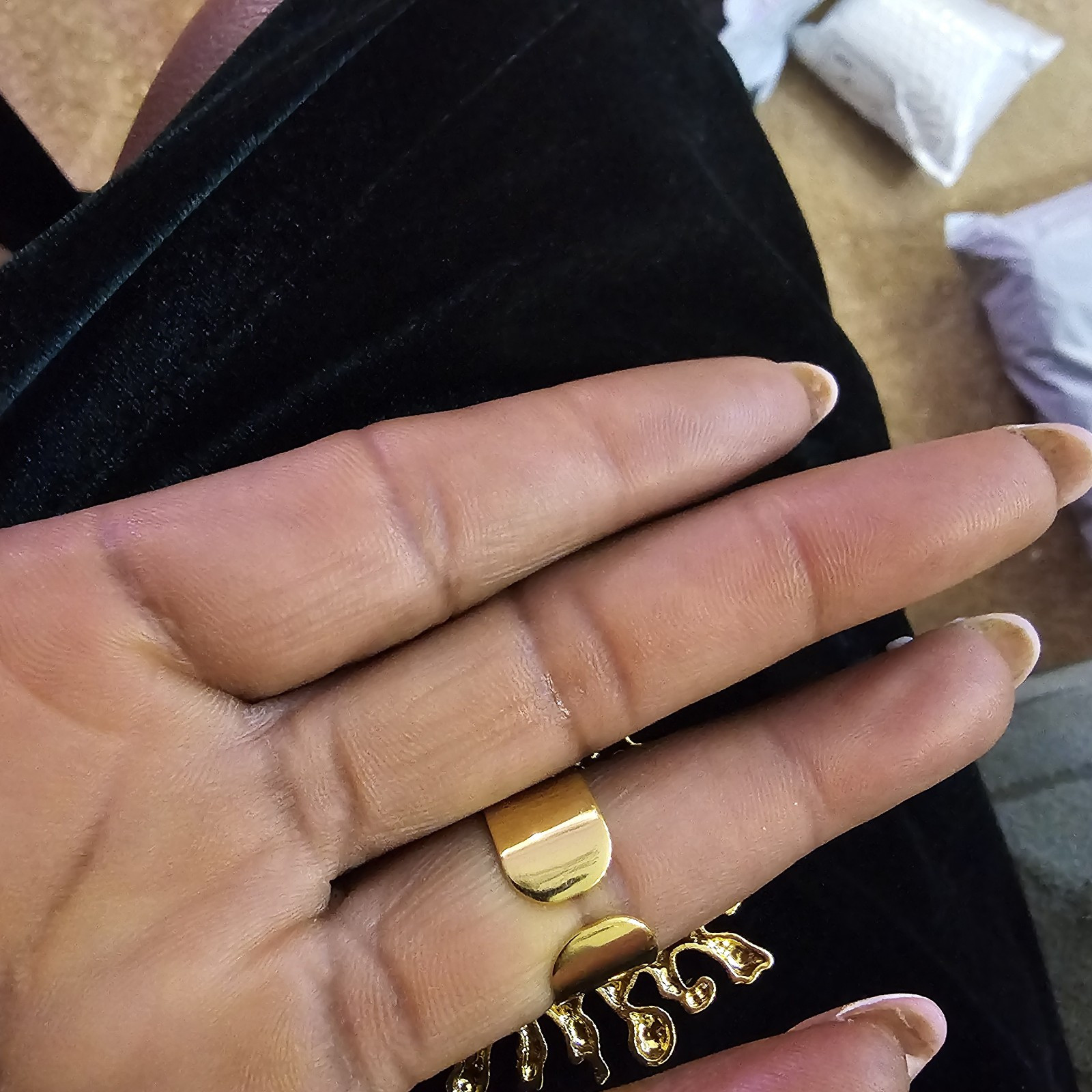 Schiaparelli Inspired Pave Keyhole Gold Plated Ring 1. 5 In