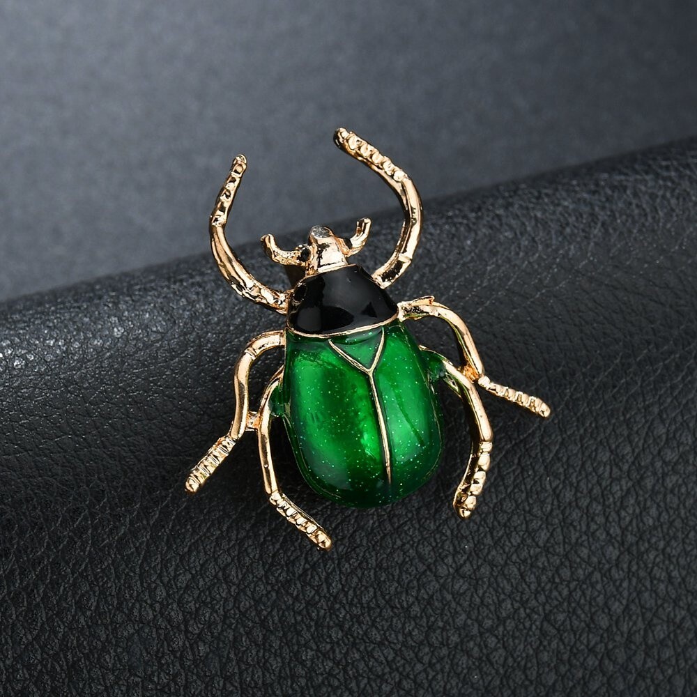 Fun Simulation Beetle Metal Brooch Woman Clothing Pin Insect Alloy Brooches Gift