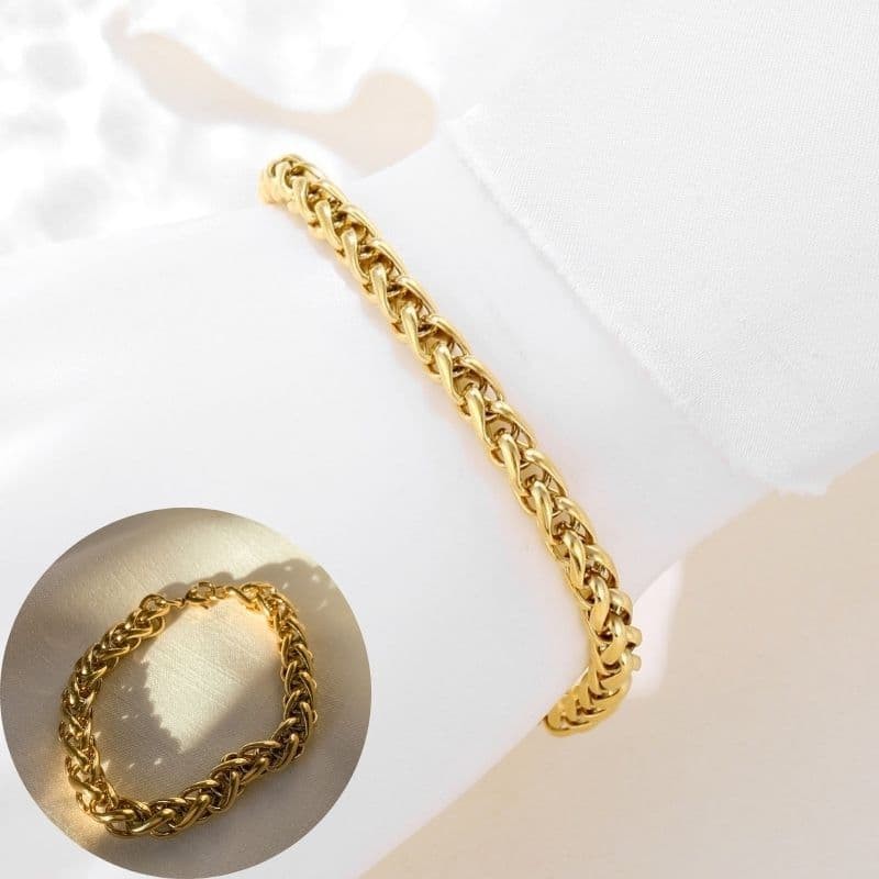 Men’s gold plating Pendant Twist Rope Bracelet Fashionable Hand Link Wrist Chain