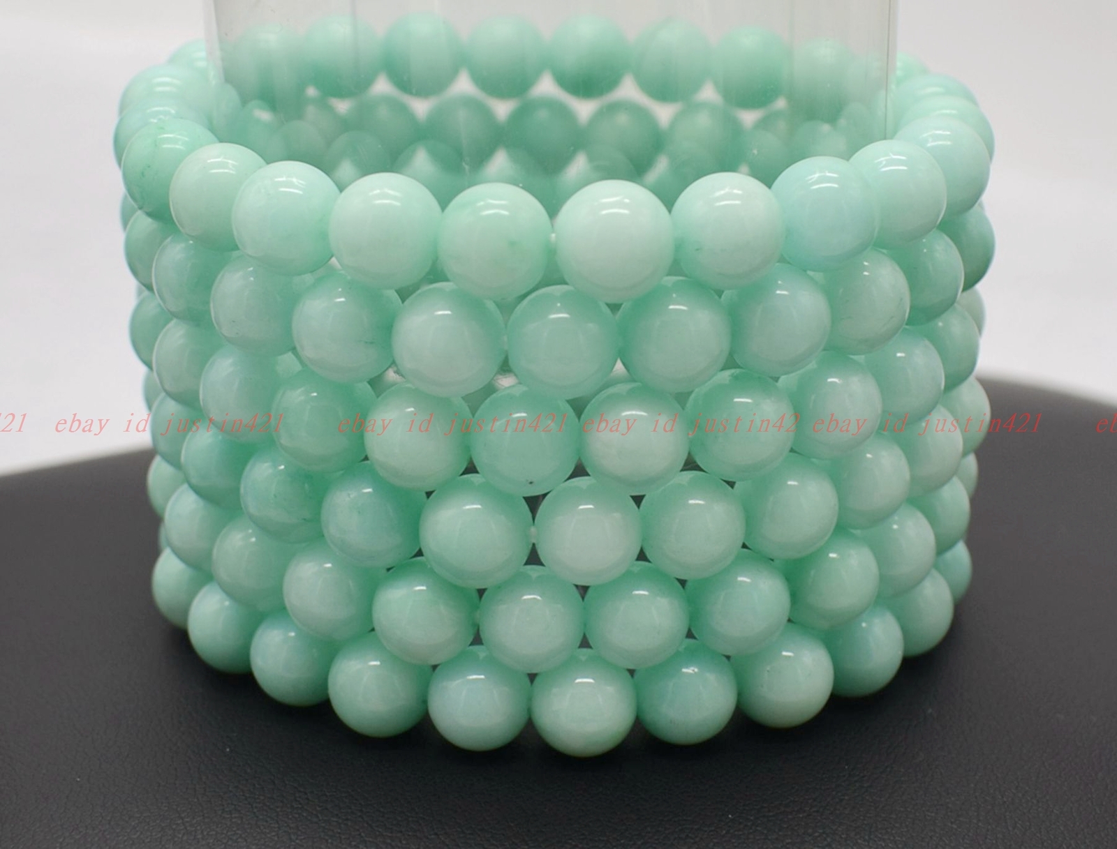 Wholesale 6 Pcs Natural Amazonite 6-12mm 7.5” Crystal Healing Stretch Bracelet