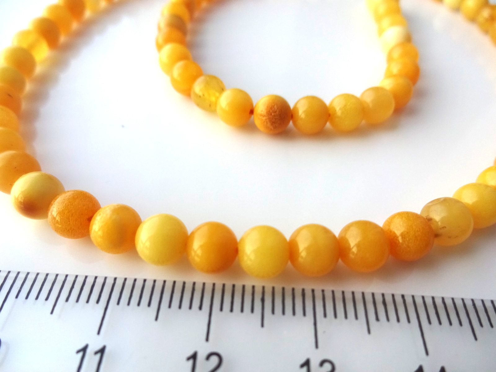 Genuine Baltic Amber Necklace – Natural Butterscotch Beads – 17.7 Inches, 45cm