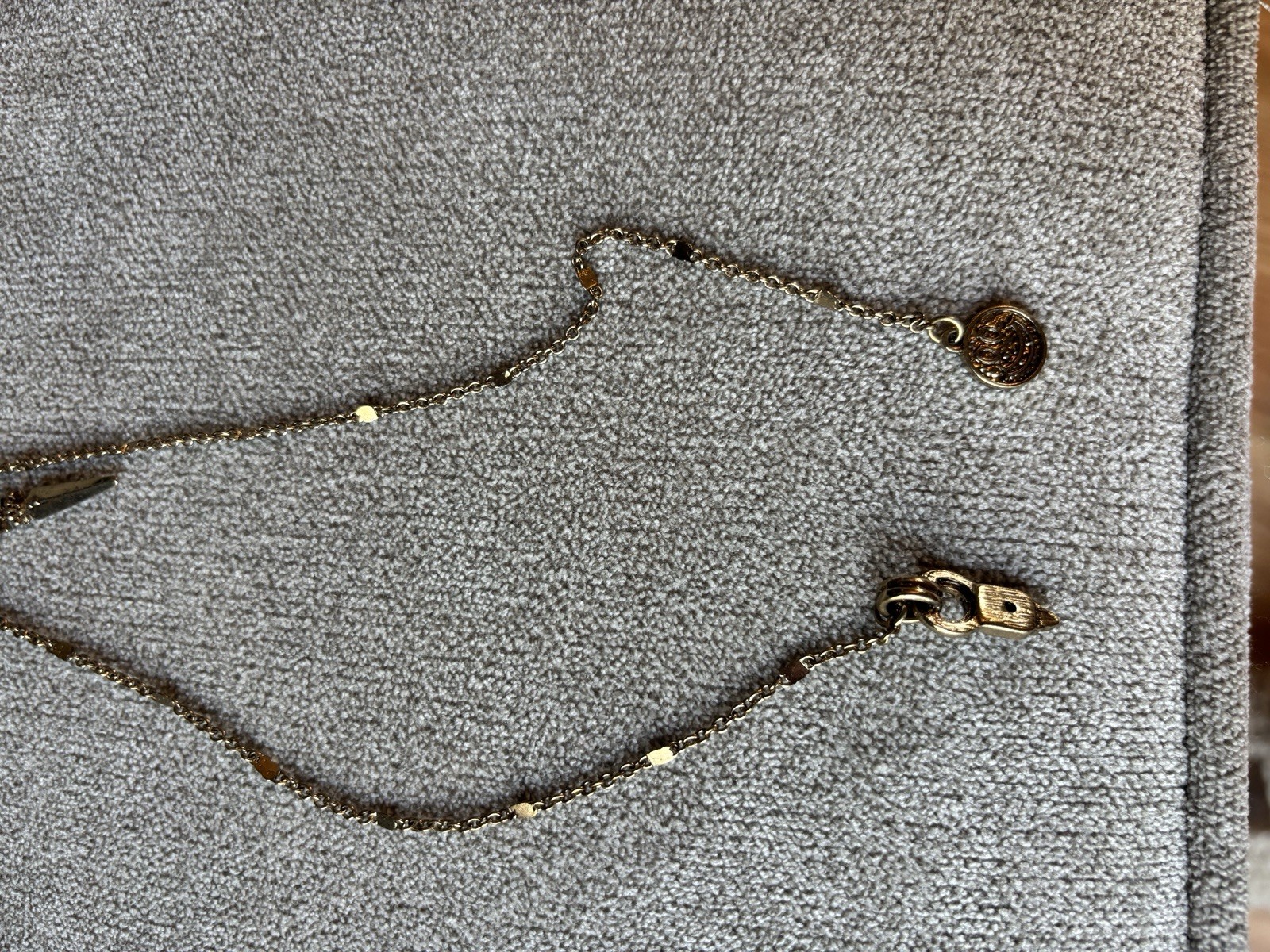 Gold-tone cable chain statement necklace oval locket charm lobster closure