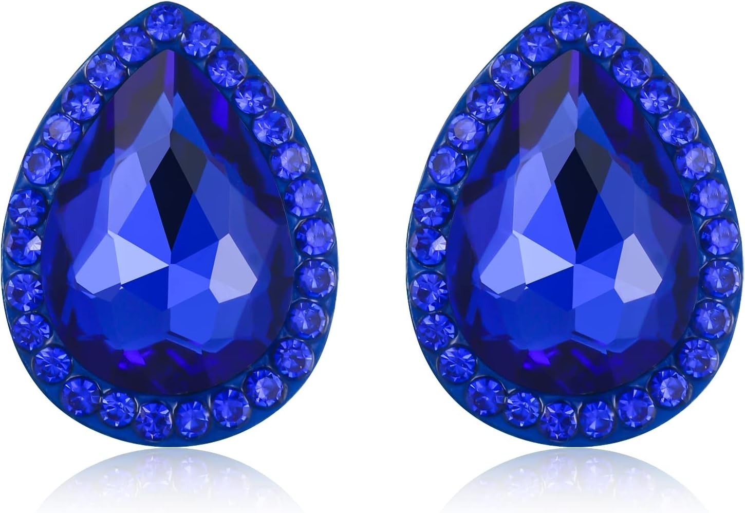 Women’s Austrian Crystal Wedding Teardrop Stud Earrings