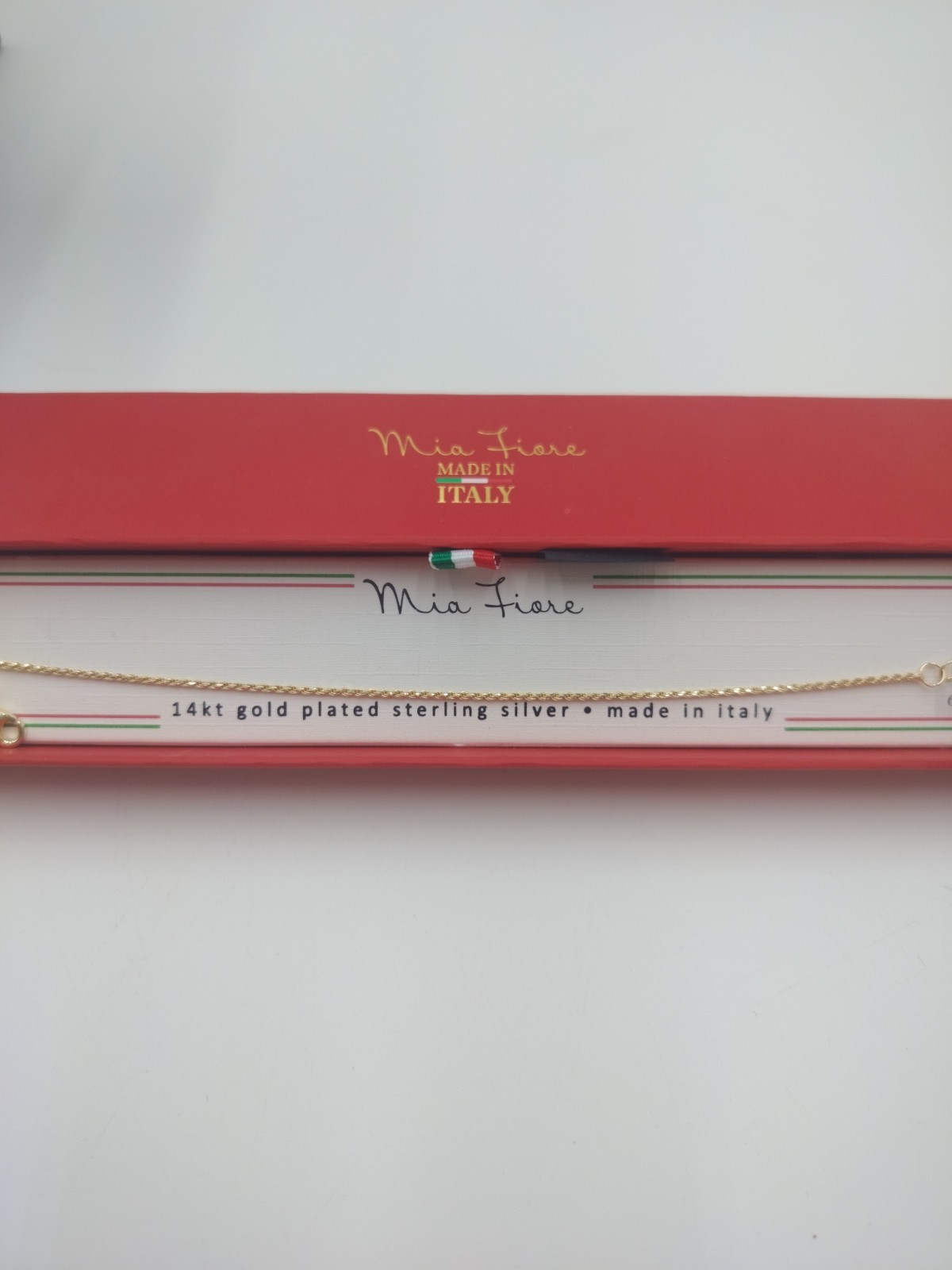 New MIA FIORE 14KT Gold Plated Sterling Silver Bracelet Made In Italy 6.5″+1″