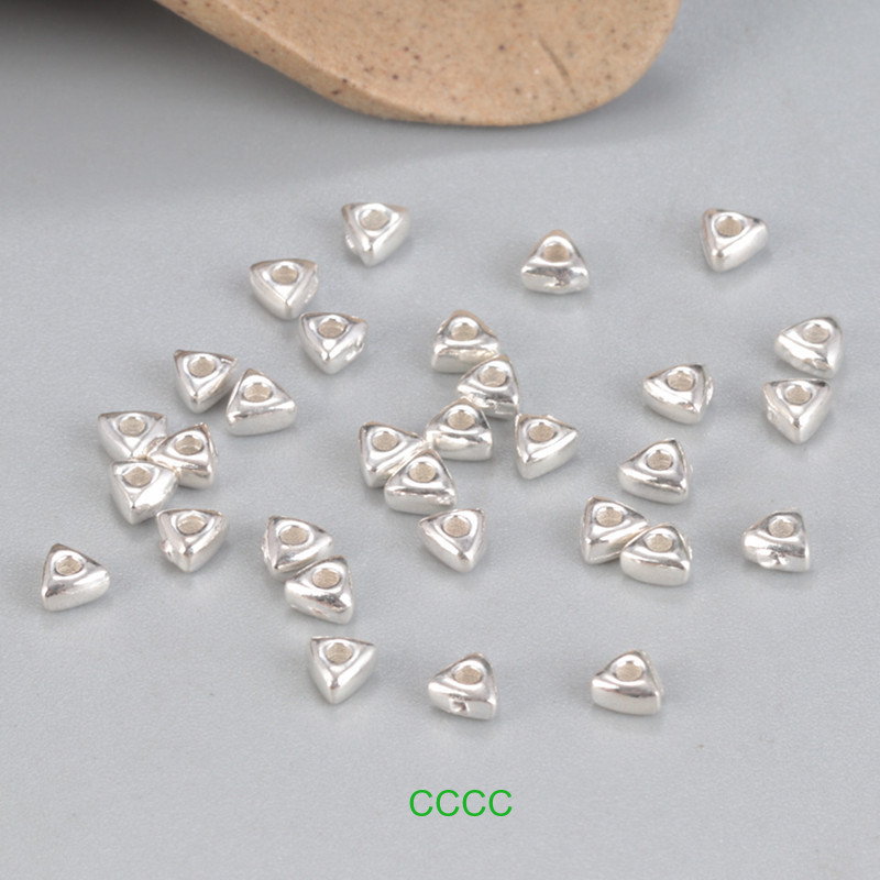 S925 Sterling Silver Triangle Beads Irregular Silver Fragments DIY Handmade