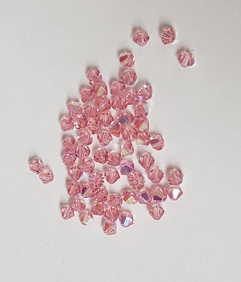 144x Made with SWAROVSKI 5328 CRYSTAL AB 4mm BICONE XILION BEAD