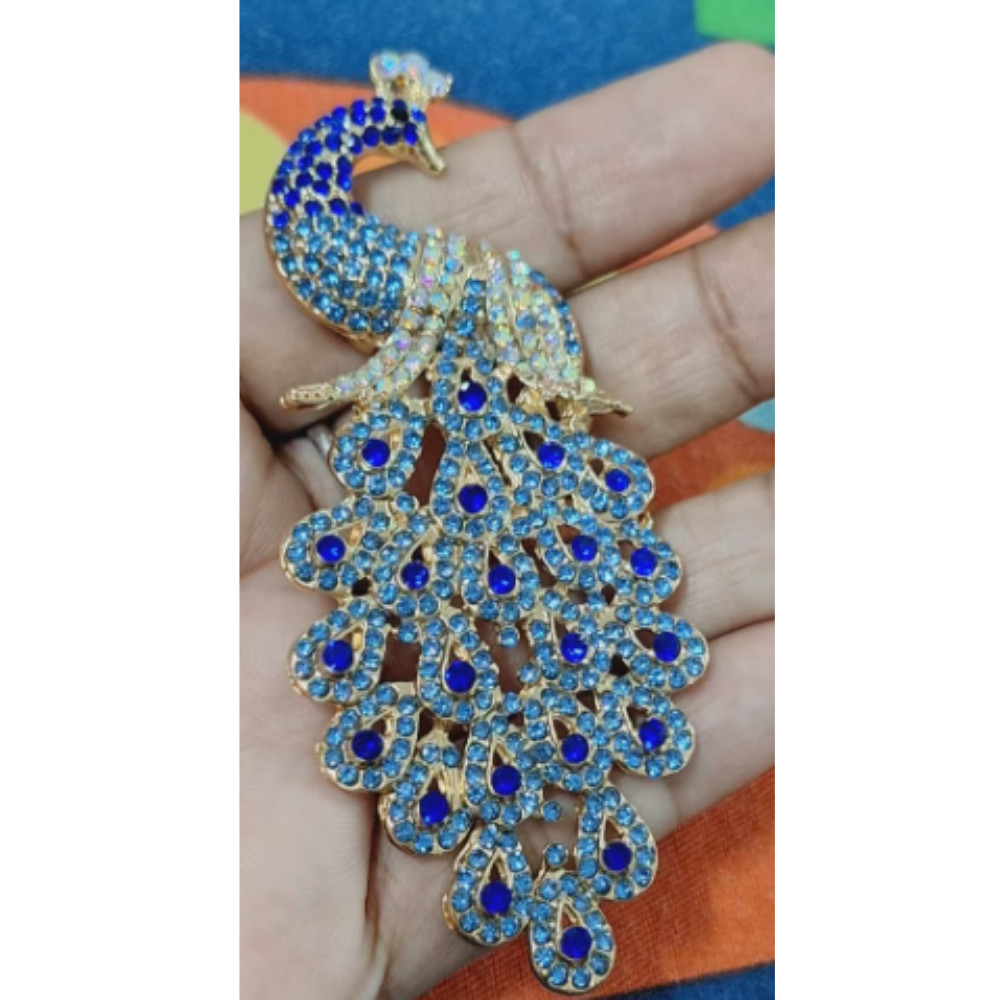 Vintage Style Peacock Bird Blue Rhinestone Crystal Cyan Bird Brooch Pin Pendant