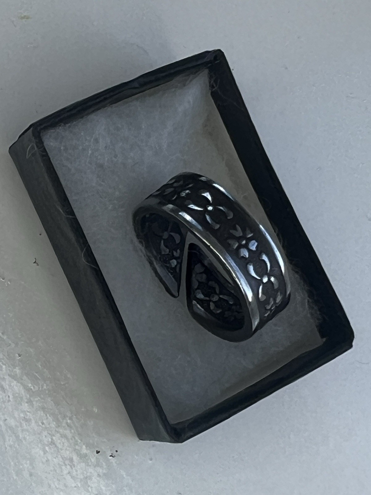 Celtic Rose Flower Spoon Ring Stainless Steel Viking Boho Gothic Unisex Jewelry