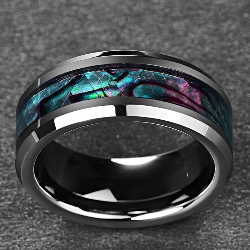 Mens Women Ring Dragon Celtic Tungsten Titanium Steel Wedding Fashion Band