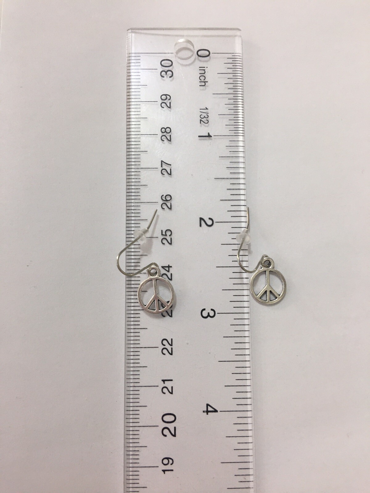 Small Peace Sign Charm Silver Earrings Stainless Steel Hooks! Hypoallergenic