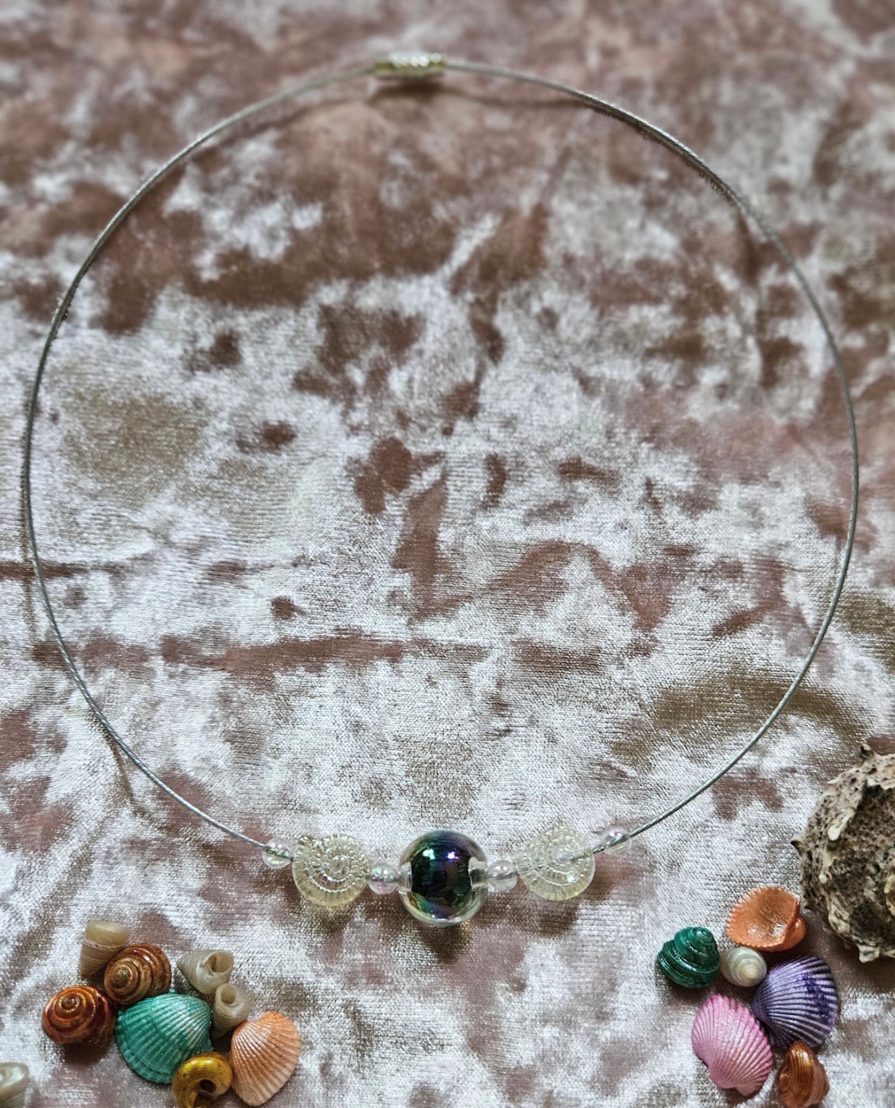 BigTimeRockShow Sea Treasure Iridescent Orb & Glass Nautilus Acrylic Bubbles
