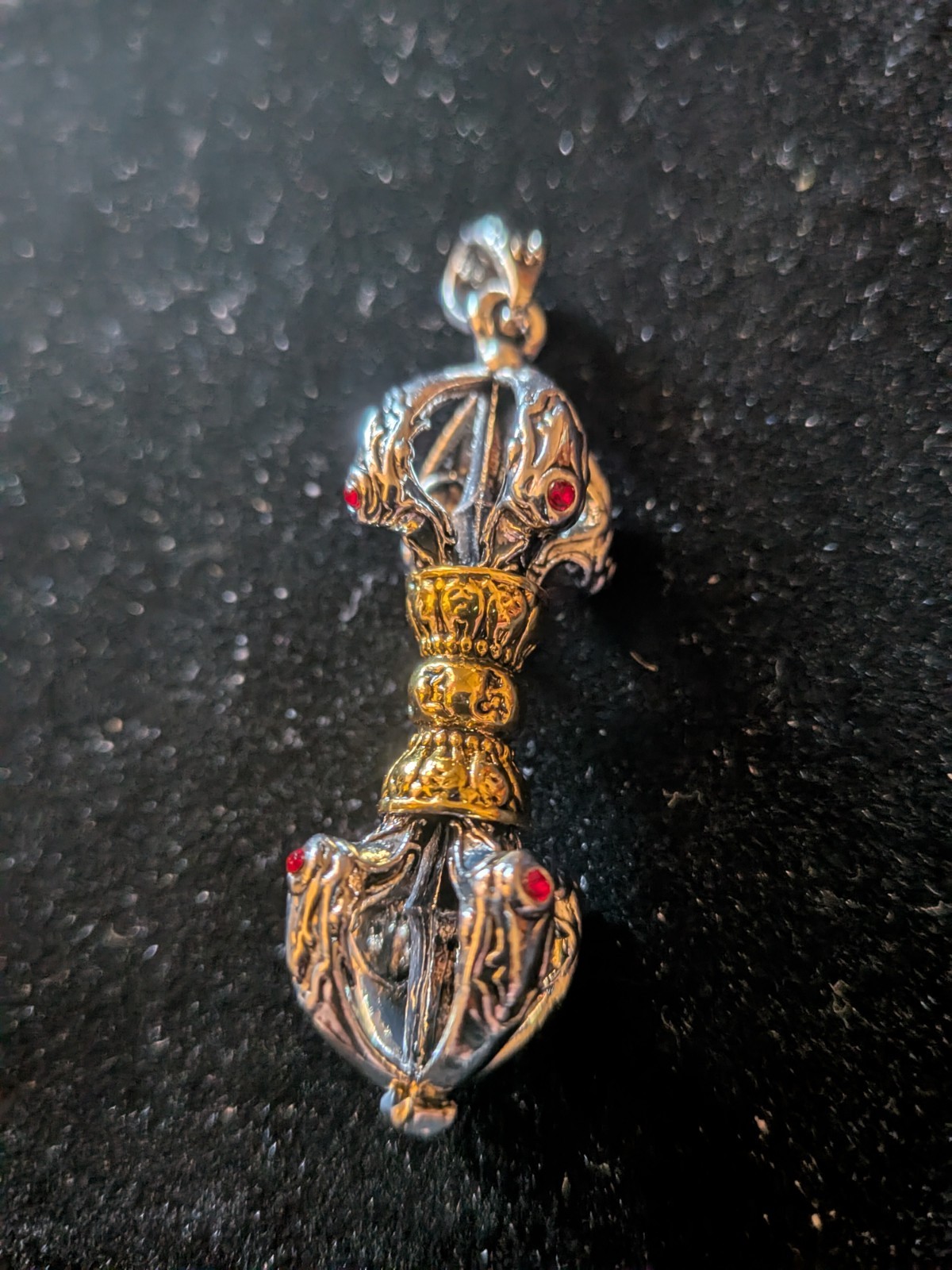 Tibetan Vajra Protection Pendant-Buddhism Phurba, Amulet, Chain Included