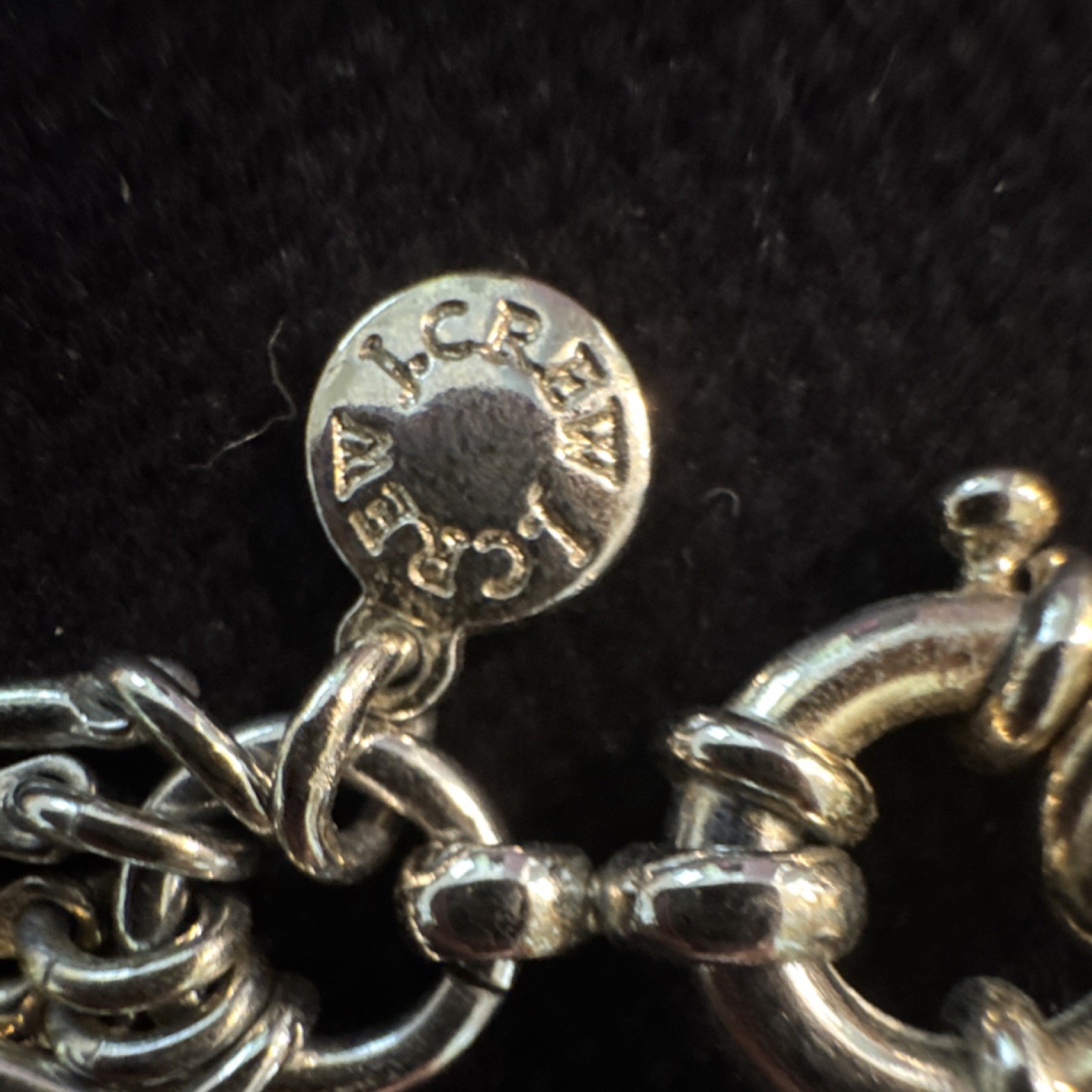Perry Ellis Silver Tone Statement Bib Necklace Cable Chain Adjustable Signed