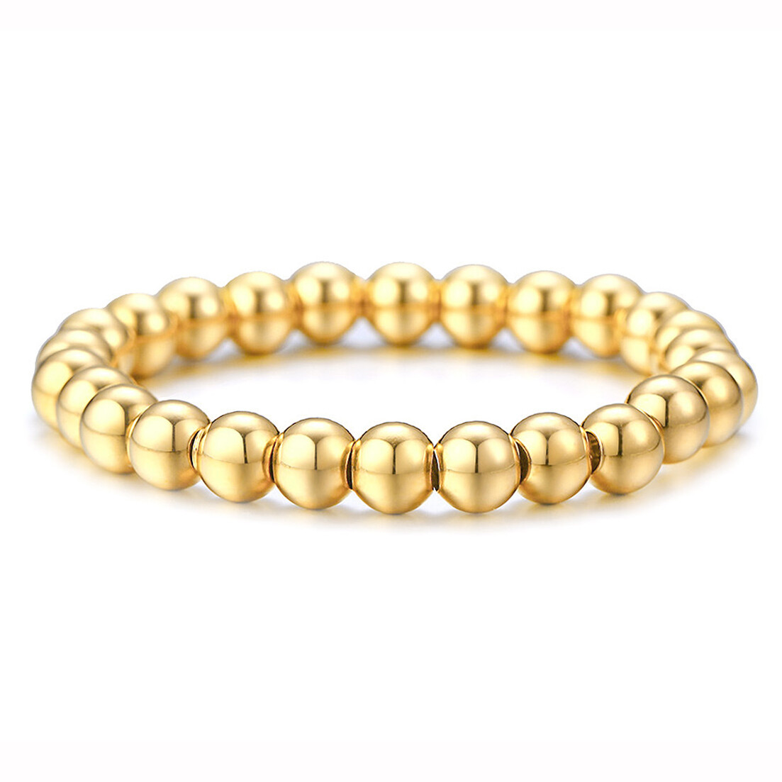 7-11″ 6/8/10mm Men/Women’​s Handmade Silver Gold Beads Stainless steel Bracelet