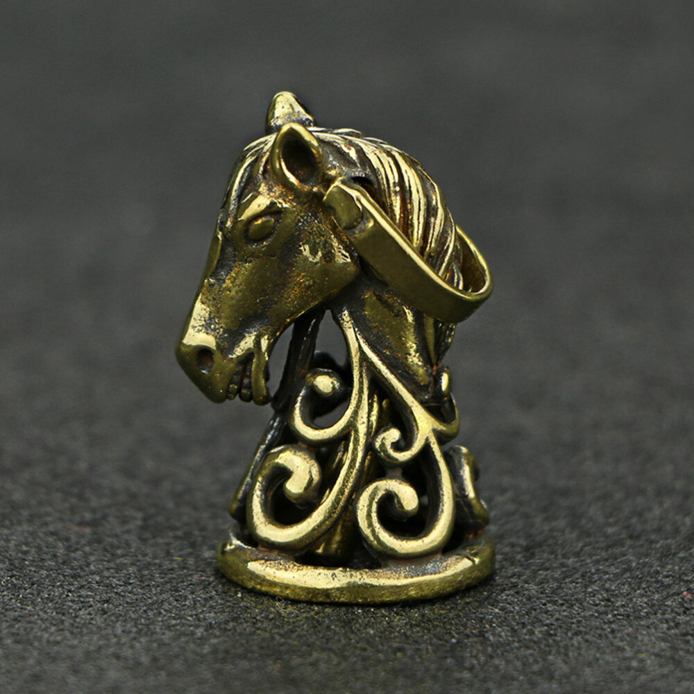 Vintage Horse Cast Iron Brass Bell Antique Pendant Keychain Bronze